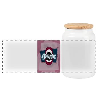 Bite Me!! - Panoramic Cookie Jar with Wooden Lid - white - Front