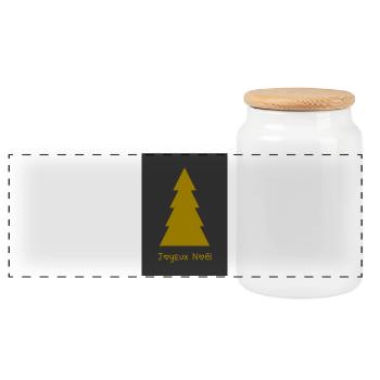 WEIHNACHTEN. FROHE WEIHNACHTEN. FROHE WEIHNACHTEN. WEIHNACHTSMANN - Panorama Keksdose mit Holzdeckel - Weiß - Vorne