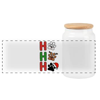 H Weihnachtspfoten Plaid - Panorama Keksdose mit Holzdeckel - Weiß - Vorne