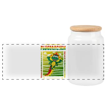 Propriétaire de cerf-volant - Boîte à biscuits avec couvercle en bois - blanc - Devant