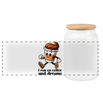 Cadeau Coffee Dreams - Boîte à biscuits avec couvercle en bois - blanc - Devant