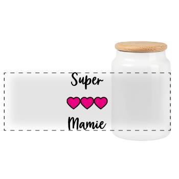 MAMIE. MAMAN. GRAND-MERE. FÊTE DES MÈRES - Boîte à biscuits avec couvercle en bois - blanc - Devant