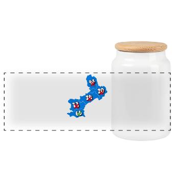 Région Languedoc roussillon - Boîte à biscuits avec couvercle en bois - blanc - Devant
