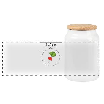 I don't have a radish - Panoramic Cookie Jar with Wooden Lid - white - Front