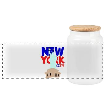 New York City  - Boîte à biscuits avec couvercle en bois - blanc - Devant