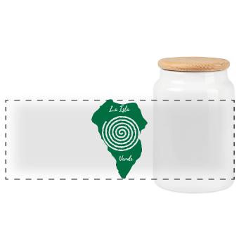 La Isla Verde La Palma Contour Dessin en spirale - Boîte à biscuits avec couvercle en bois - blanc - Devant
