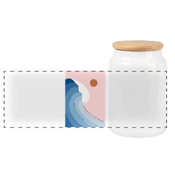 Dance with the waves - Panorama Keksdose mit Holzdeckel - Weiß - Vorne