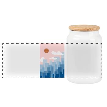 Rose ligne d’horizon - Boîte à biscuits avec couvercle en bois - blanc - Devant