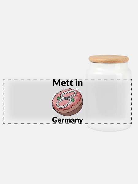 Mett in Germany - Panorama Keksdose mit Holzdeckel - Weiß