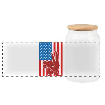 Combattant de judo patriotique - Boîte à biscuits avec couvercle en bois - blanc - Devant