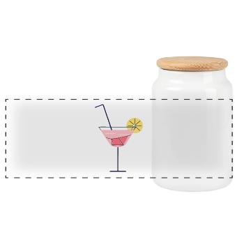 en cocktail - Boîte à biscuits avec couvercle en bois - blanc - Devant