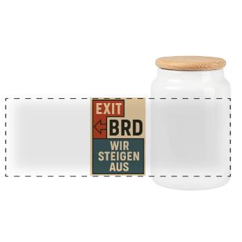 Vintage Protest Poster Block Typography - Panoramic Cookie Jar with Wooden Lid - white - Front