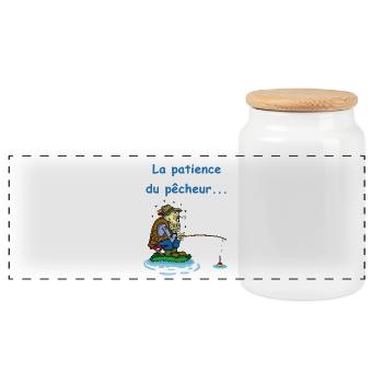 La patience du pêcheur - Boîte à biscuits avec couvercle en bois - blanc - Devant