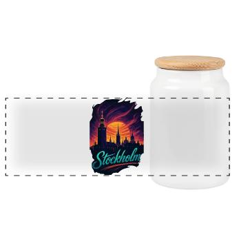 Stockholm la plus belle capitale Suède Cadeau - Boîte à biscuits avec couvercle en bois - blanc - Devant