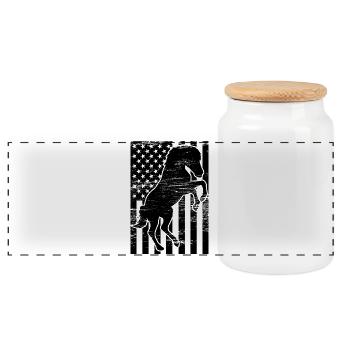 Reiten USA Flagge - Panorama Keksdose mit Holzdeckel - Weiß - Vorne