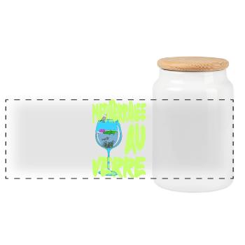 Mediterran aus Glas - Surealism petiteToulon - Panorama Keksdose mit Holzdeckel - Weiß - Vorne