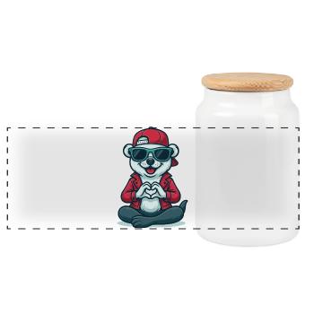 Baiser côtier frais - Boîte à biscuits avec couvercle en bois - blanc - Devant