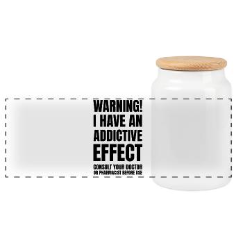 Funny quotes - Panoramic Cookie Jar with Wooden Lid - white - Front