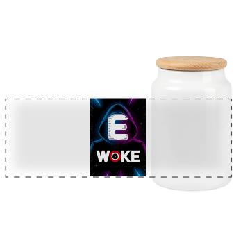 Ewoke - Panorama Keksdose mit Holzdeckel - Weiß - Vorne
