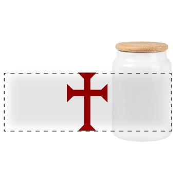 Croix des templiers rouge - Boîte à biscuits avec couvercle en bois - blanc - Devant