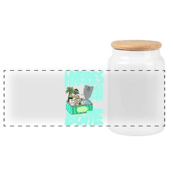Hyères in a club - Panoramic Cookie Jar with Wooden Lid - white - Front