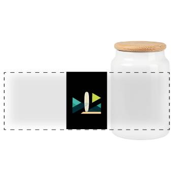 Abstract Surf and Wave Art - Panoramic Cookie Jar with Wooden Lid - white - Front