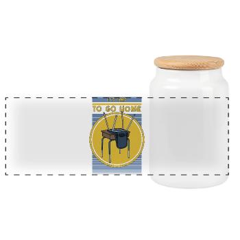 Il est temps de rentrer à la maison Drôle de nostalgie de l’école - Boîte à biscuits avec couvercle en bois - blanc - Devant