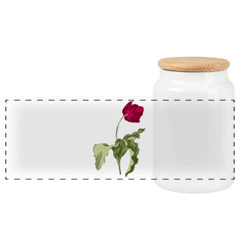 Elegante Tulpe-Illustration - Panorama Keksdose mit Holzdeckel - Weiß - Vorne