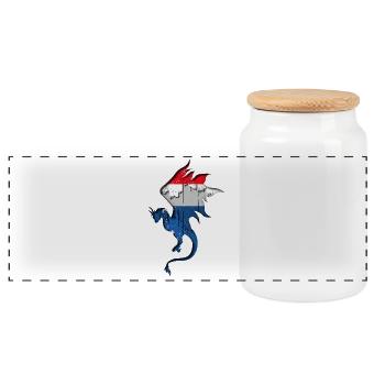 Drapeau des Pays-Bas - Pays-Bas - Silhouette de - Boîte à biscuits avec couvercle en bois - blanc - Devant