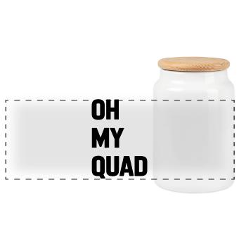 Oh My Quad Funny Gym Lover Zitat - Panorama Keksdose mit Holzdeckel - Weiß - Vorne
