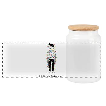 Je suis la décoration. - Boîte à biscuits avec couvercle en bois - blanc - Devant