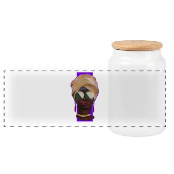 Portrait élégant de femme afro avec turban - Boîte à biscuits avec couvercle en bois - blanc - Devant