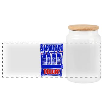 Meeressardinade von Toulon - Mediterraner Humor - Panorama Keksdose mit Holzdeckel - Weiß - Vorne