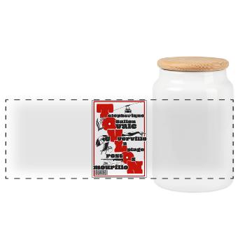 What to do in Toulon, tourist activities - Panoramic Cookie Jar with Wooden Lid - white - Front