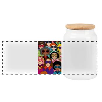 THE BEAUTY OF WOMEN - Panoramic Cookie Jar with Wooden Lid - white - Front