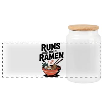 Läuft mit Ramen - Panorama Keksdose mit Holzdeckel - Weiß - Vorne