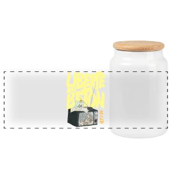 Liberté en Béton - France 10 septembre - Boîte à biscuits avec couvercle en bois - blanc - Devant