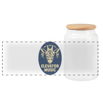 Tête de girafe avec un casque - Boîte à biscuits avec couvercle en bois - blanc - Devant