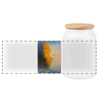 Abstrakte Vielzahl Menschliche Silhouetten - Panorama Keksdose mit Holzdeckel - Weiß - Vorne