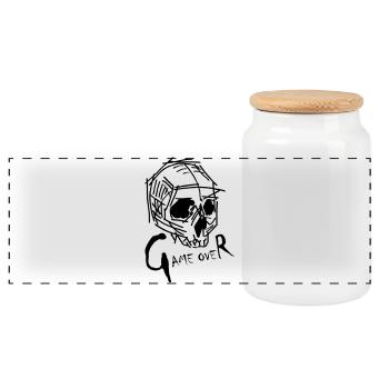 Game over - Panoramic Cookie Jar with Wooden Lid - white - Front