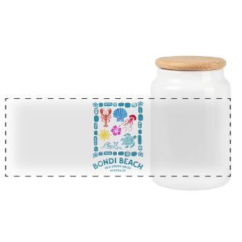 Bondi Beach Marine Souvenir - Boîte à biscuits avec couvercle en bois - blanc - Devant