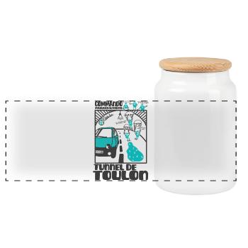 Goutte Tunnel Toulon Commando - Panoramic Cookie Jar with Wooden Lid - white - Front