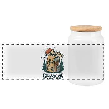 Adventure Mountain Backpack - Panoramic Cookie Jar with Wooden Lid - white - Front