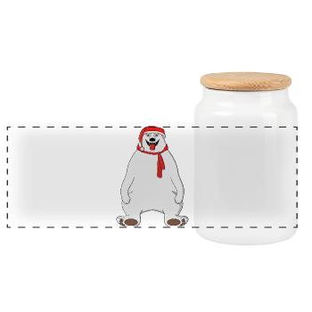 Eisbär - Panorama Keksdose mit Holzdeckel - Weiß - Vorne