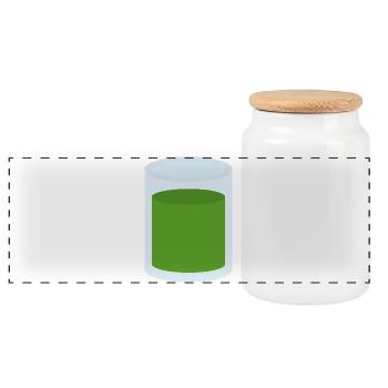 Green Juice in Glass - Panoramic Cookie Jar with Wooden Lid - white - Front