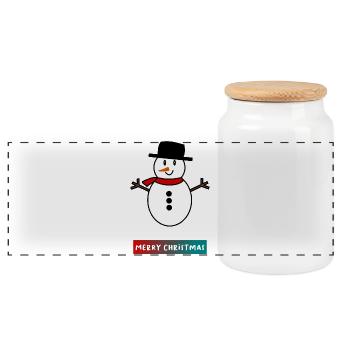 NOËL. MERRY CHRISTMAS. SAPIN. BONNE ANNEE - Boîte à biscuits avec couvercle en bois - blanc - Devant