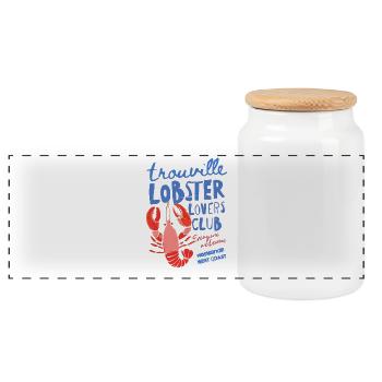 Trouville Lobster Lovers Club - Panoramic Cookie Jar with Wooden Lid - white - Front