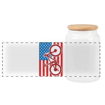 Drapeau du VTT des États-Unis - Boîte à biscuits avec couvercle en bois - blanc - Devant