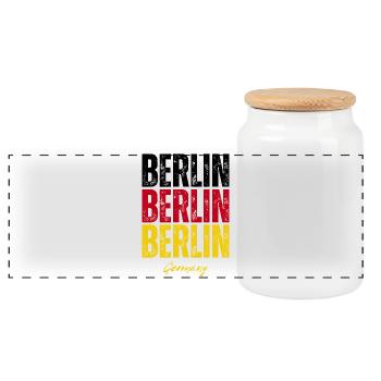 Berlin, Allemagne, mémoire de Berlin - Boîte à biscuits avec couvercle en bois - blanc - Devant
