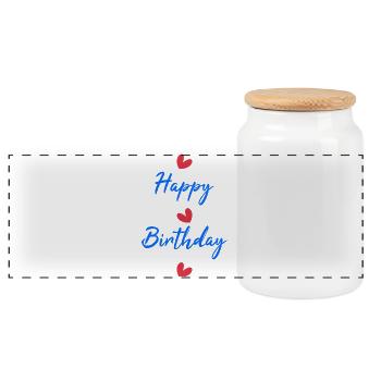 ALLES GUTE ZUM GEBURTSTAG. ALLES GUTE ZUM GEBURTSTAG. JAHRESTAG. - Panorama Keksdose mit Holzdeckel - Weiß - Vorne